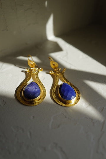 Obsidian Sky Lapis Earrings