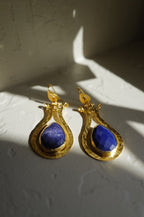 Obsidian Sky Lapis Earrings