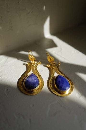 Obsidian Sky Lapis Earrings