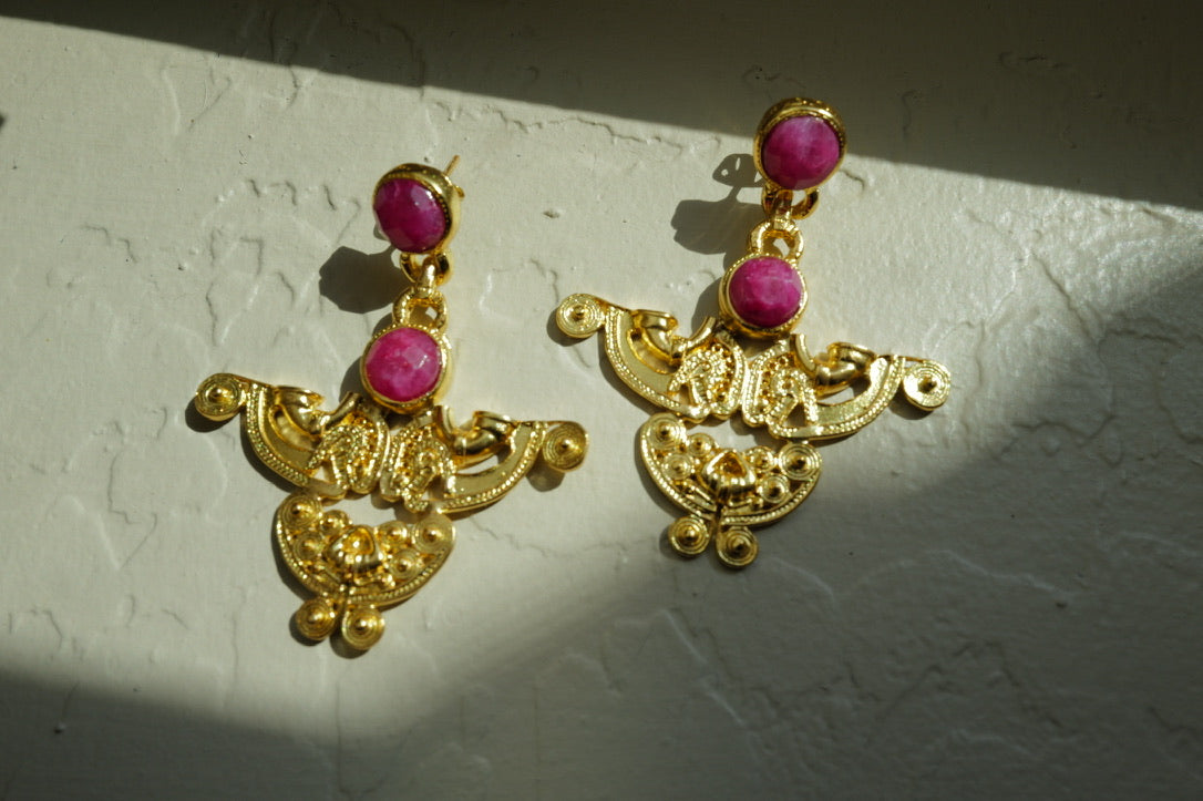 Aurelia Relic Ruby Earrings