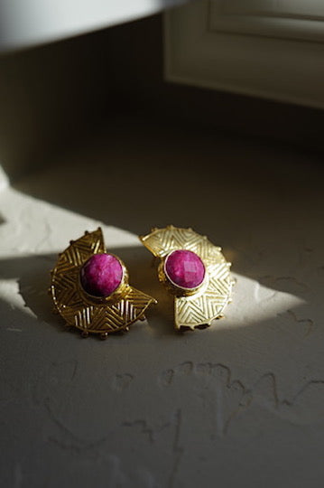 Solaris Ruby Statement Earrings
