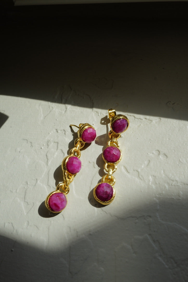 Aurelia Ruby Drop Earrings
