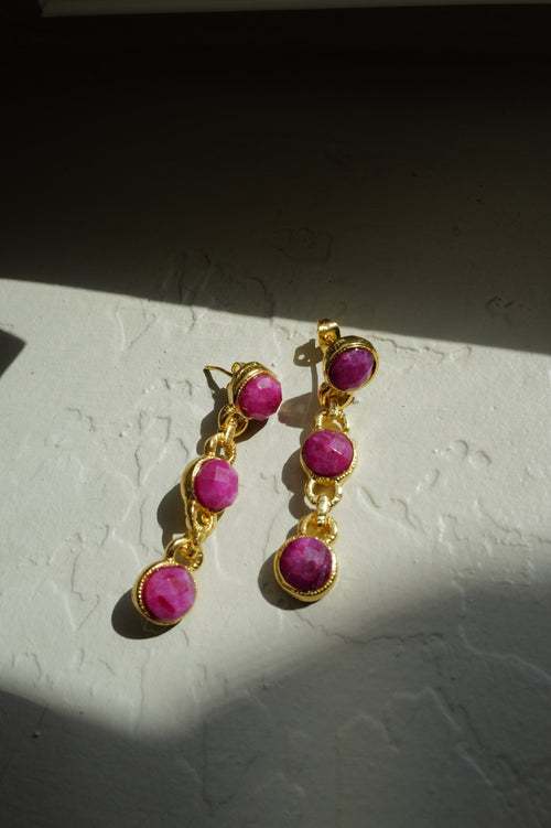 Aurelia Ruby Drop Earrings