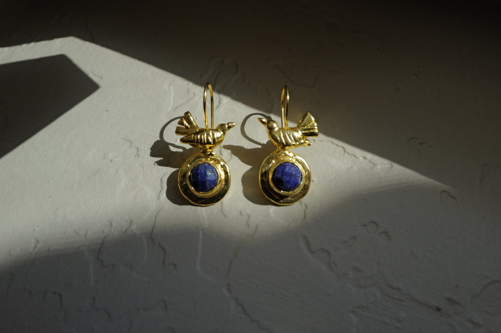 Aurelia Lapis Bird Earrings