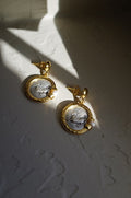 Pegasus Coin Pearl Earrings