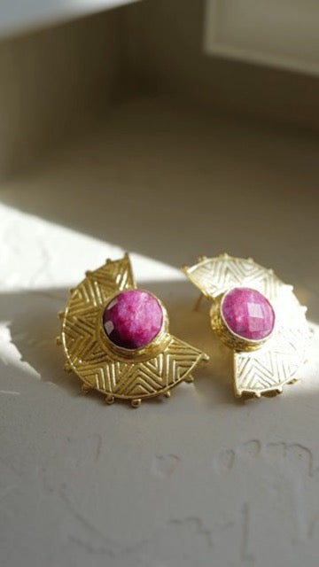 Solaris Ruby Statement Earrings