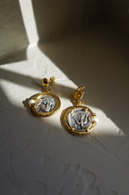 Oracle Coin Pearl Earrings