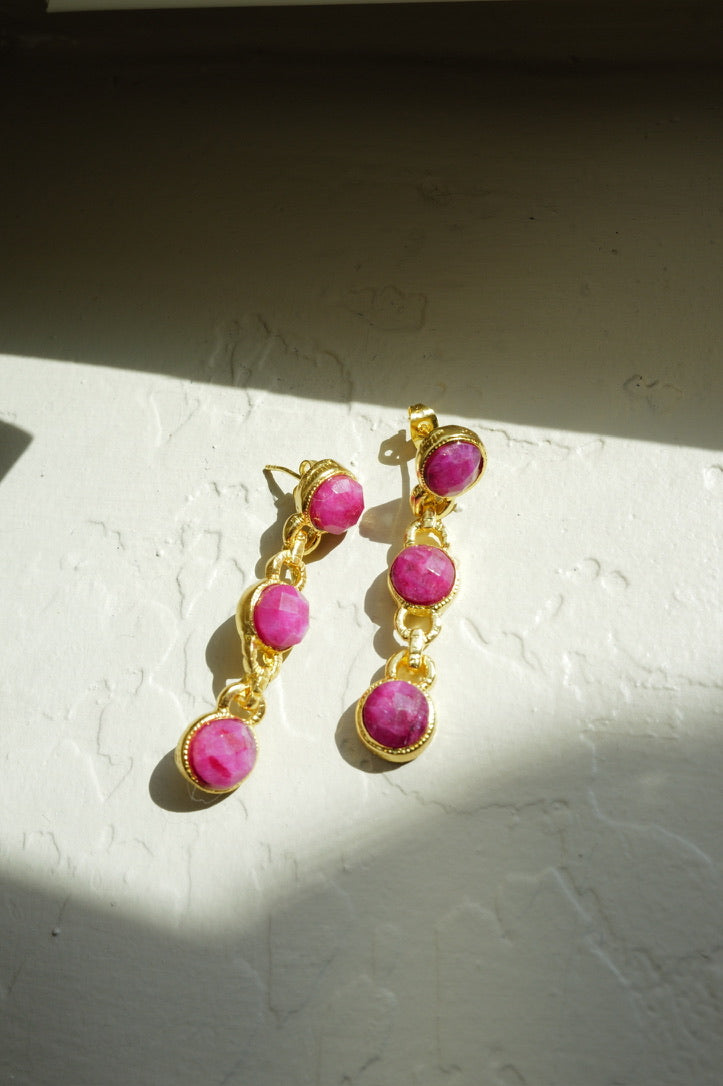 Aurelia Ruby Drop Earrings