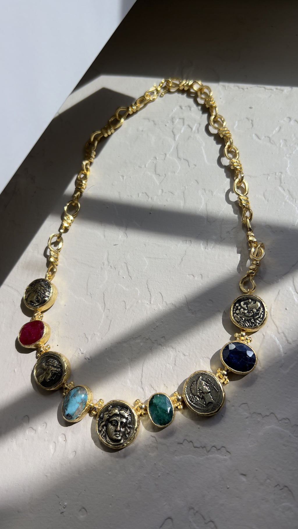 Roman Coin Statement Necklace