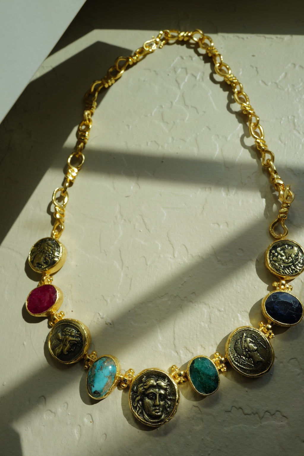 Roman Coin Statement Necklace