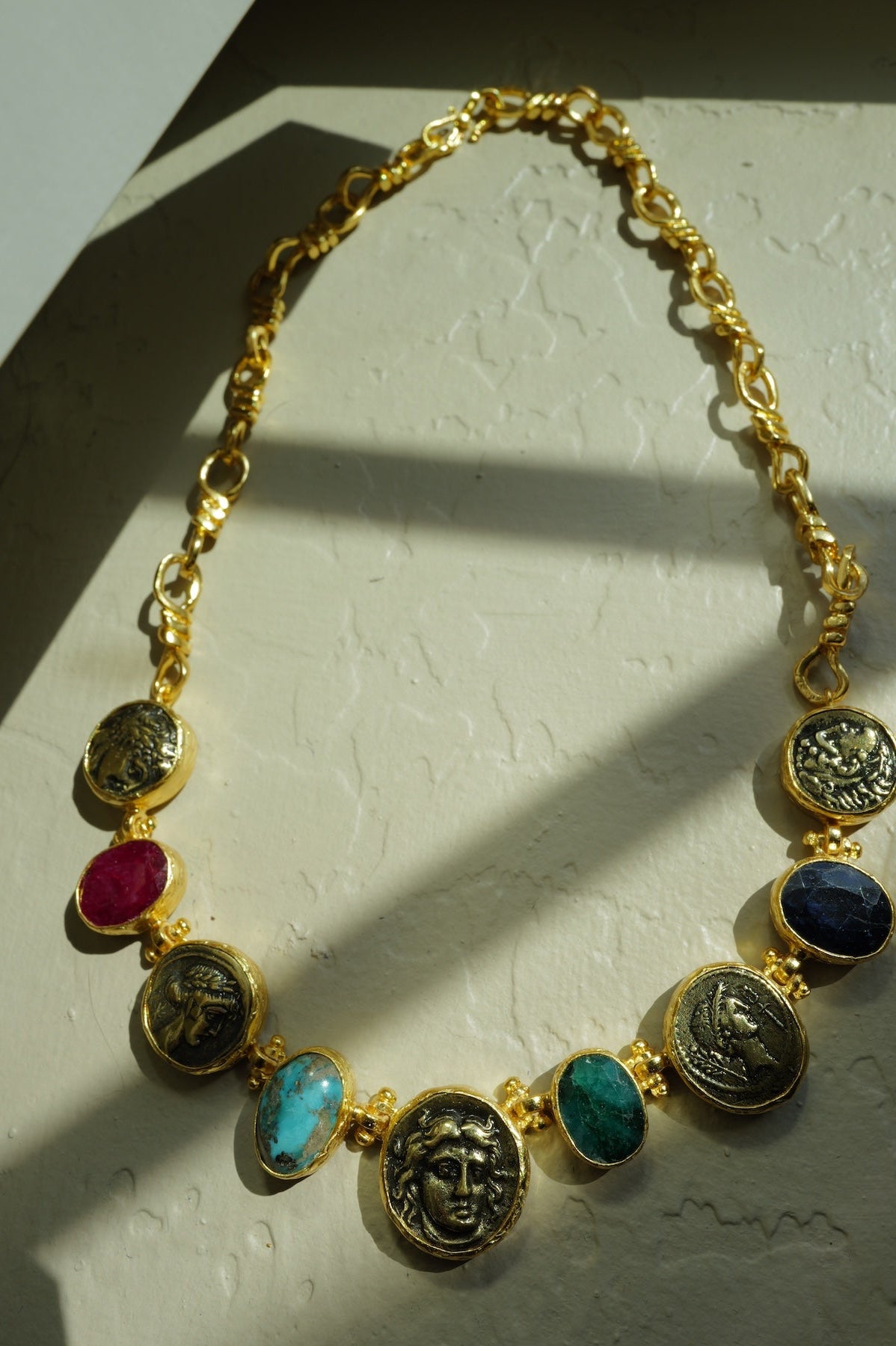 Roman Coin Statement Necklace