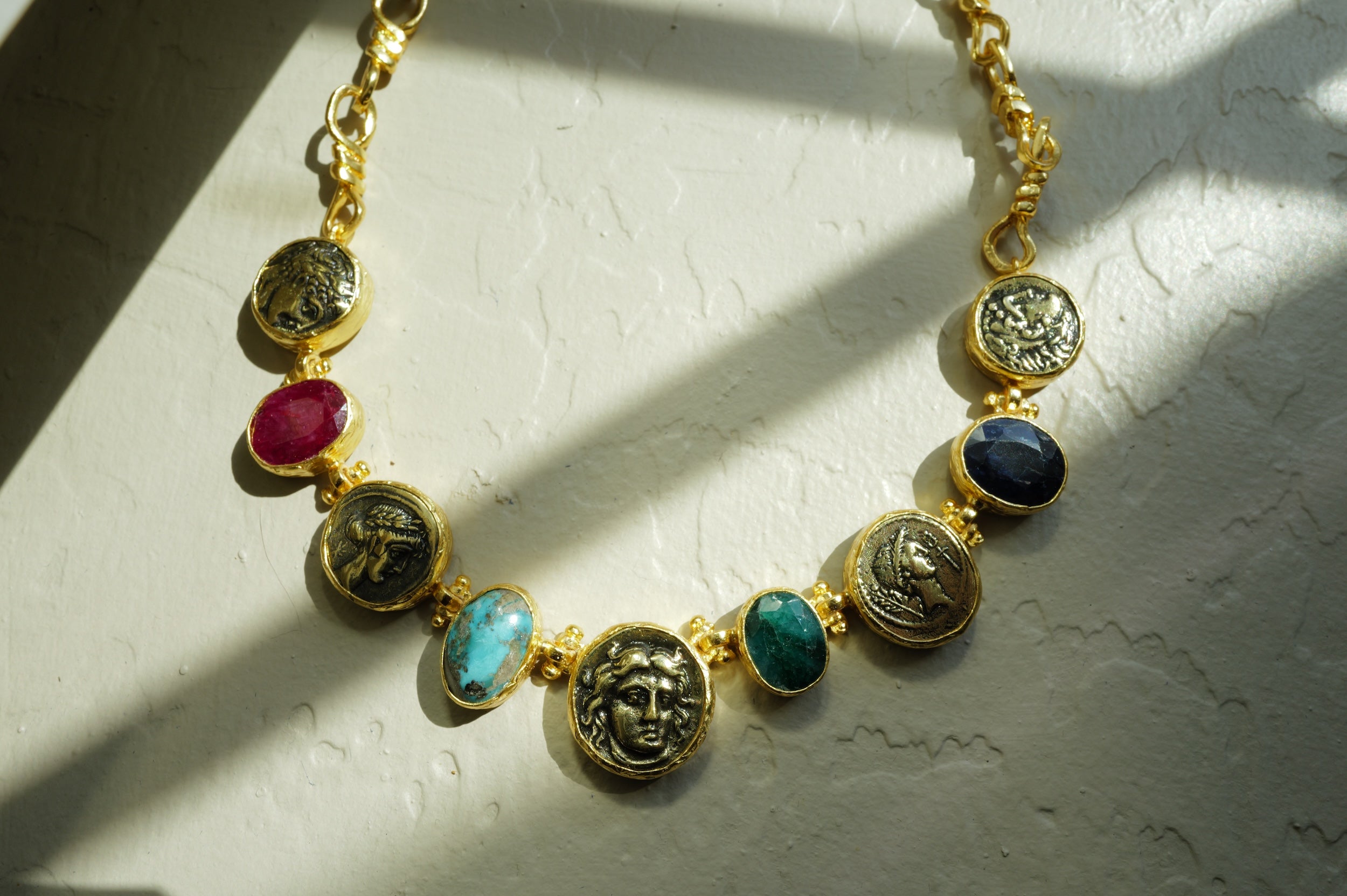 Roman Coin Statement Necklace