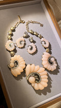 Oscar de la Renta Resin Swirl Statement Necklace Earrings Set – Couture Crystal Jewelry