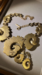Oscar de la Renta Resin Swirl Statement Necklace Earrings Set – Couture Crystal Jewelry