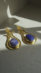 Obsidian Sky Lapis Earrings
