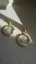 Pegasus Coin Pearl Earrings