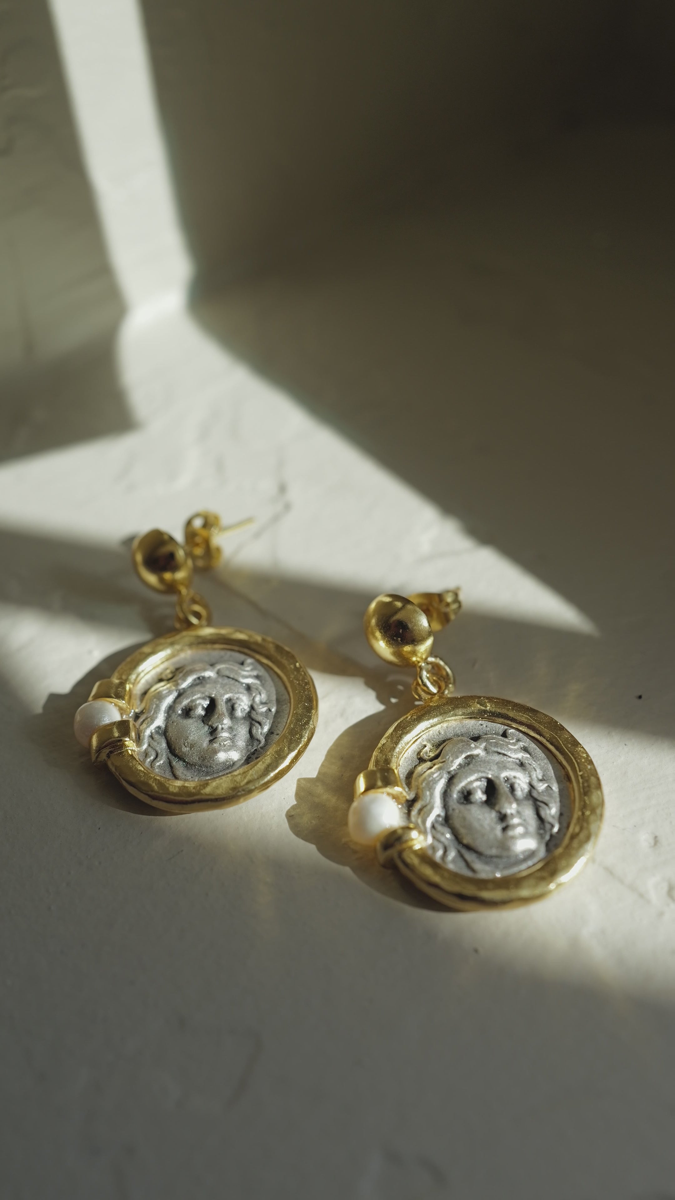 Oracle Coin Pearl Earrings