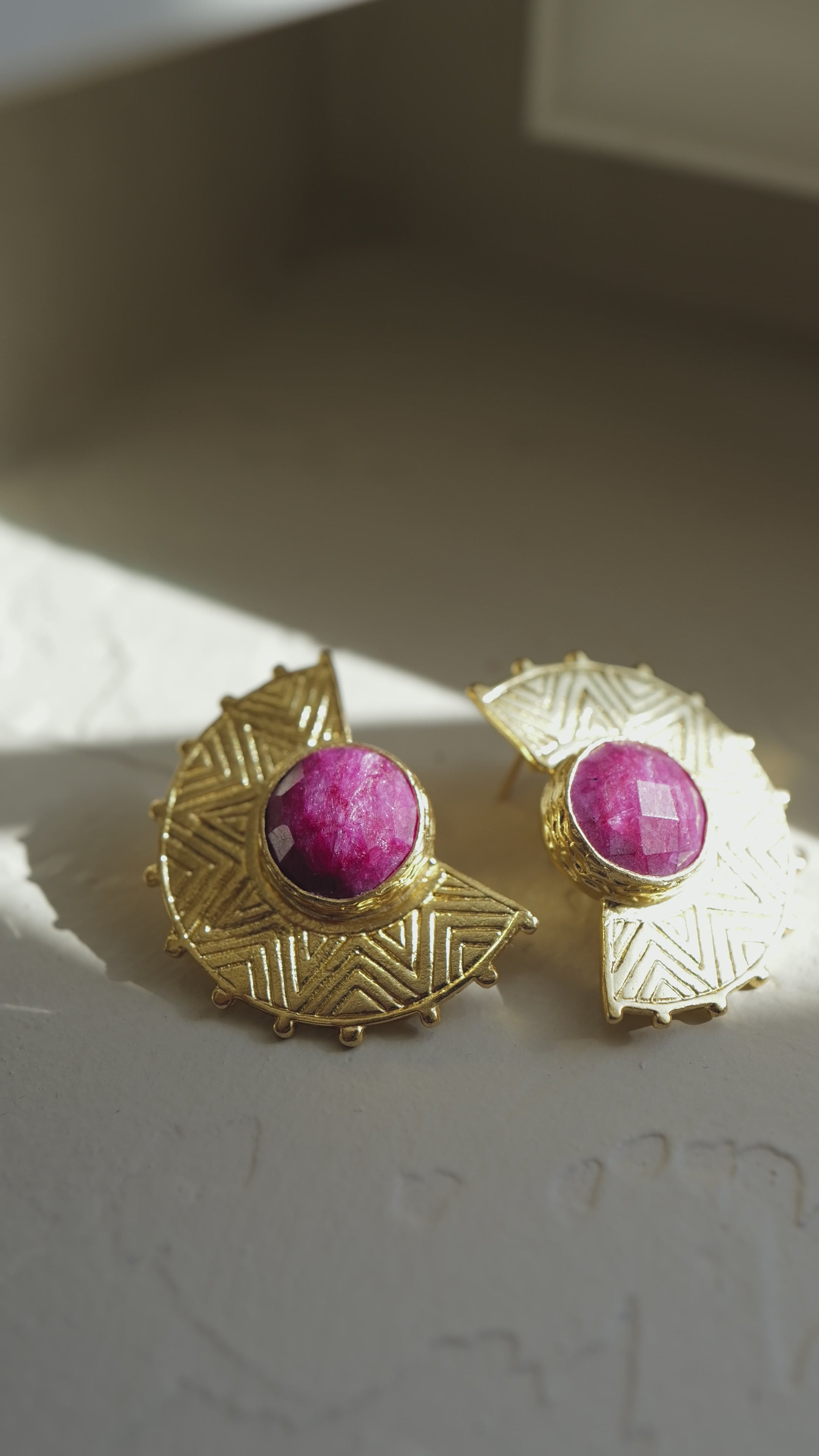 Solaris Ruby Statement Earrings